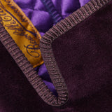 Bowhill & Elliott Regal Purple Velvet Fleur de Lys Slippers Brim