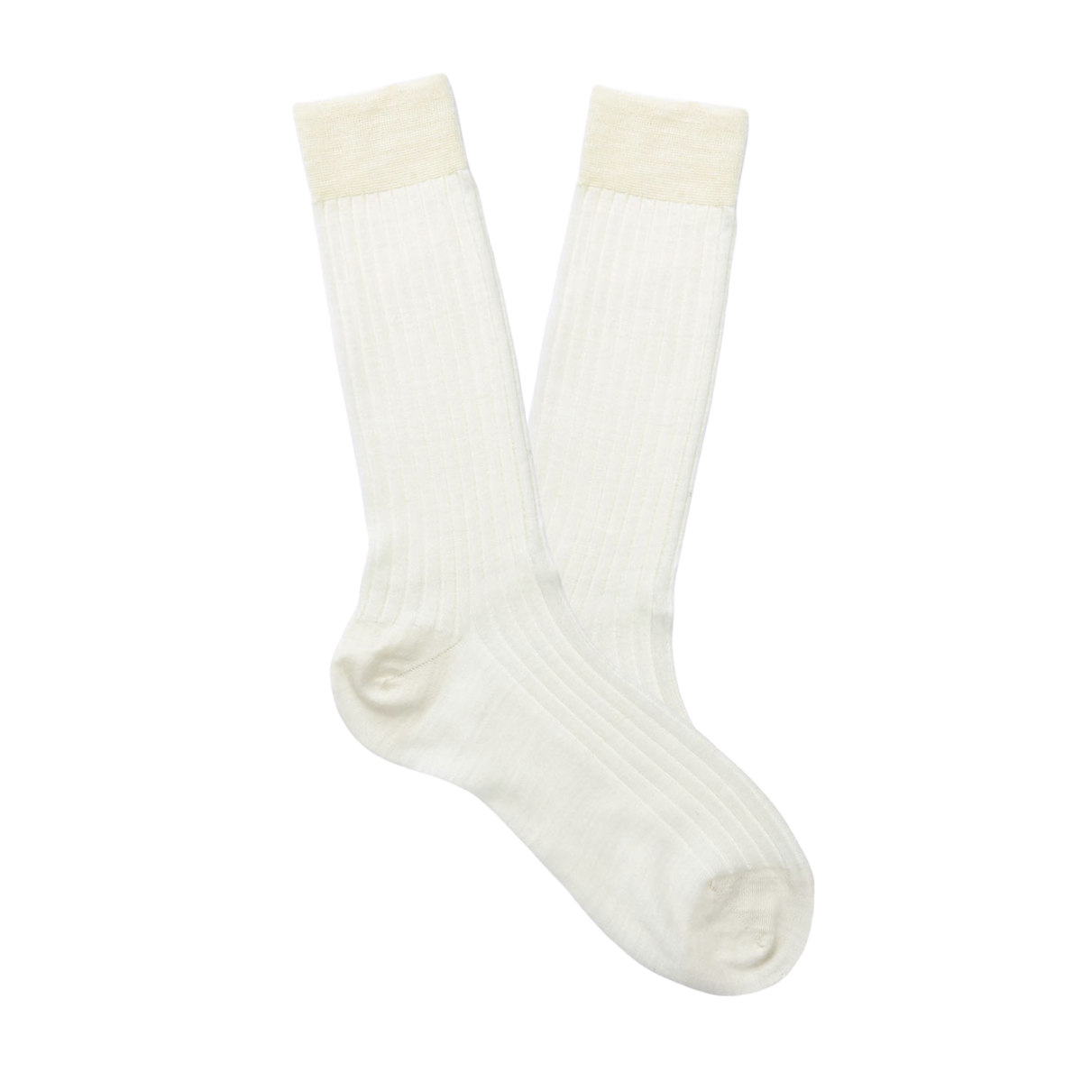 Bresciani Off White Ribbed Wool Nylon Socks Feature