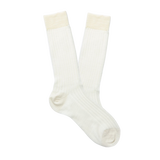 Bresciani Off White Ribbed Wool Nylon Socks Feature