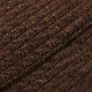Bresciani Rust Brown Ribbed Wool Nylon Socks Fabric