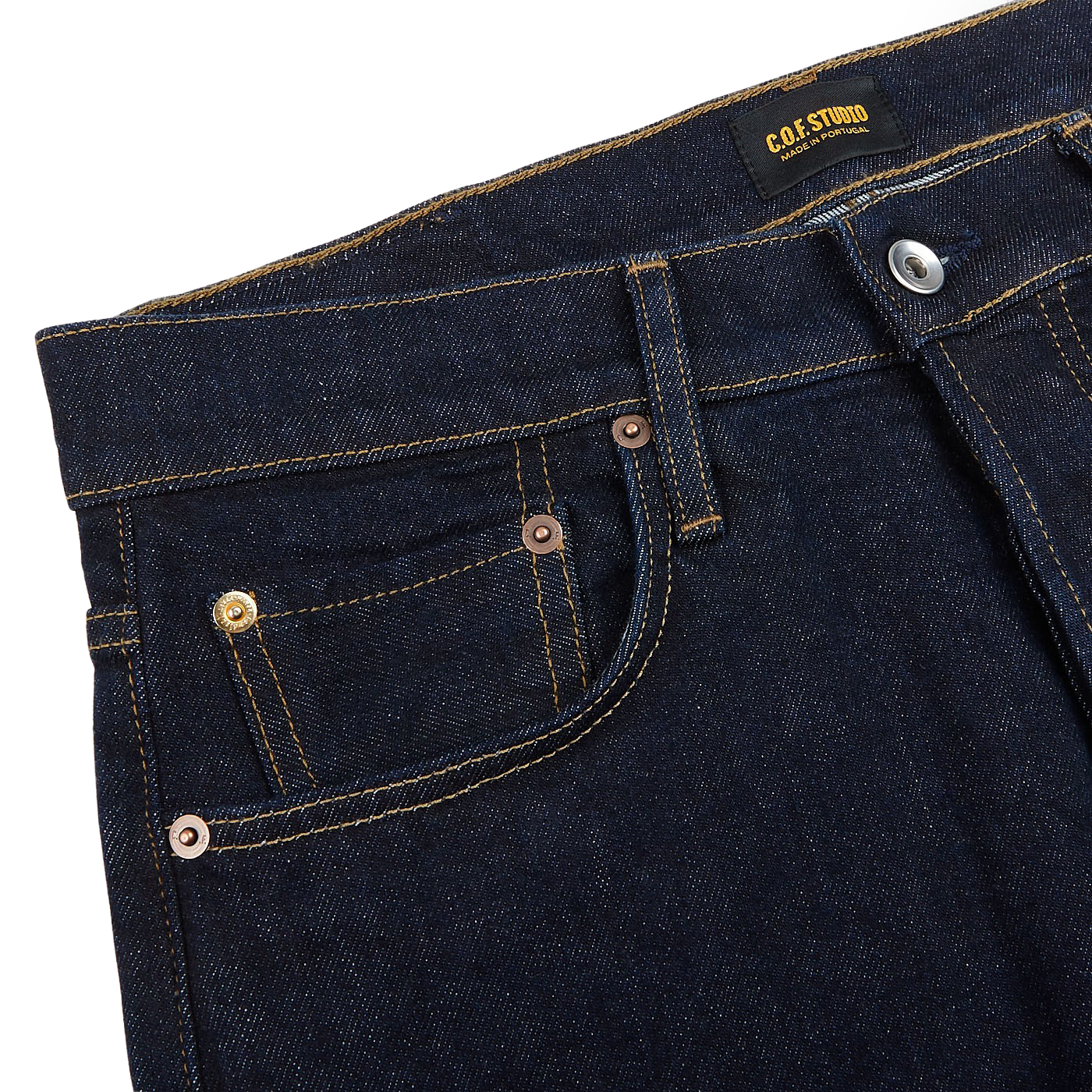 C.O.F Studio Blue Rinsed Organic Candiani Cotton M7 Jeans Edge