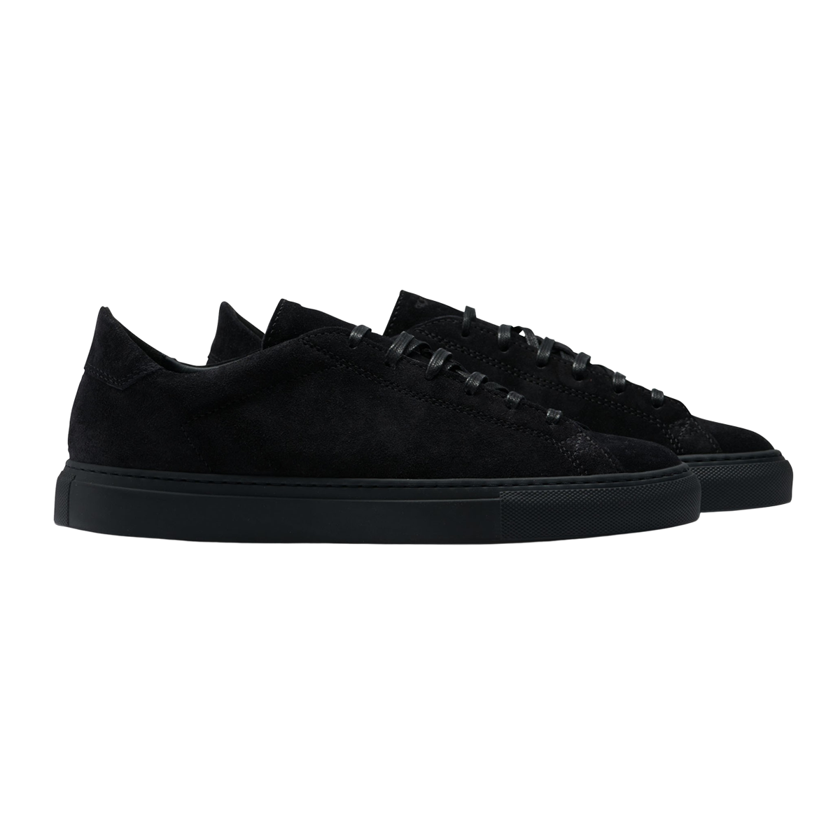 C.QP All Black Suede Racquet Sr Sneakers Side
