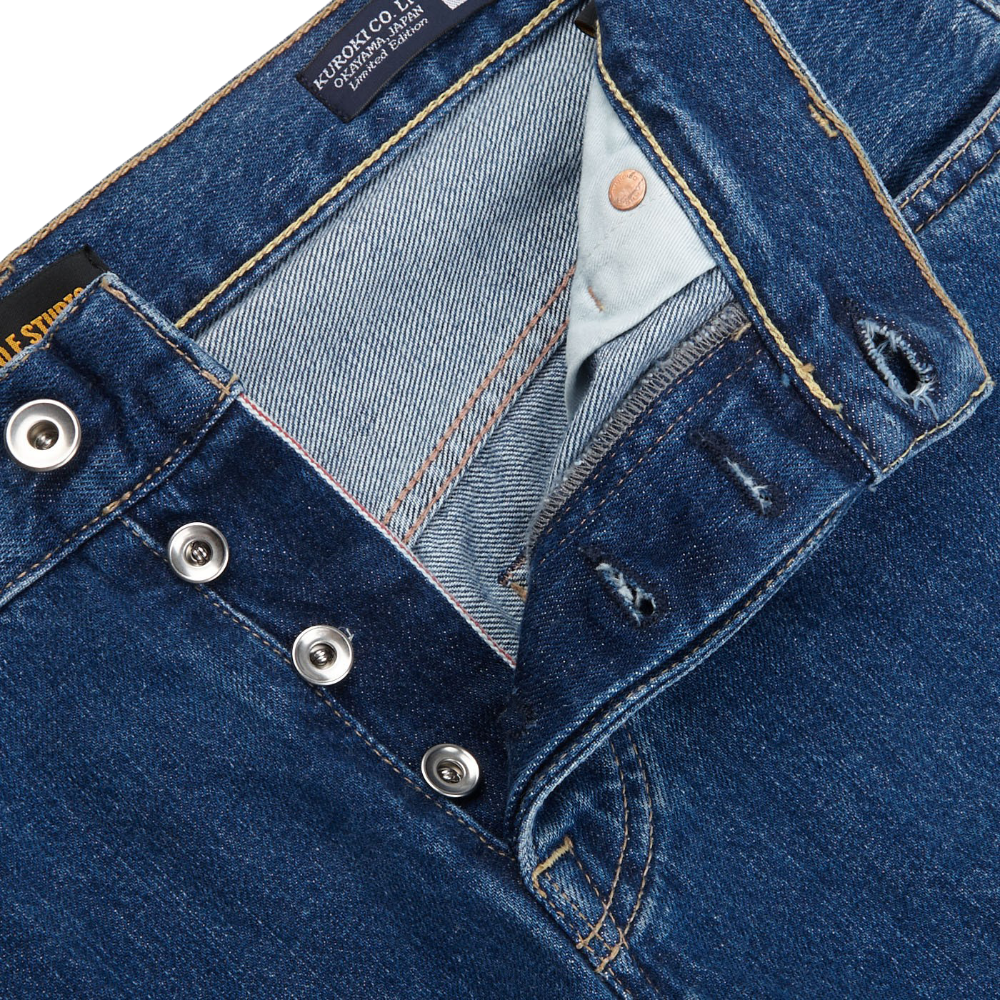 COF Studio Blue Organic Kurioki Cotton M5 6x Jeans Zipper