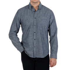 COF Washed Blue Cotton Chambray BD Shirt Front