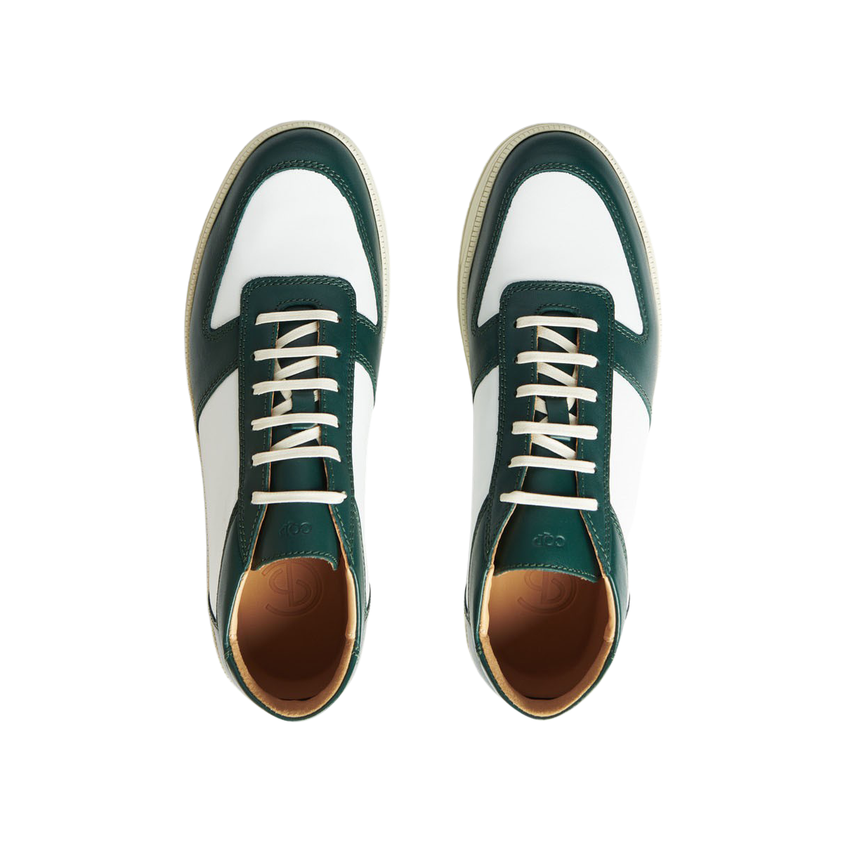 CQP | Bottle Green White Leather Cingo Sneakers – Baltzar