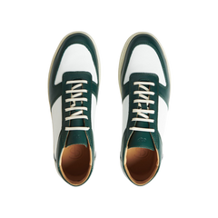 CQP Bottle Green White Leather Cingo Sneakers Top