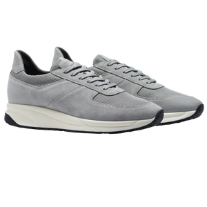 CQP Steel Grey Suede Leather Stride Sneakers Feature