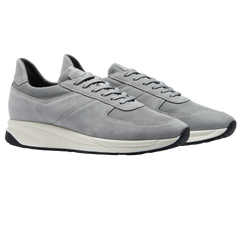 CQP Steel Grey Suede Leather Stride Sneakers Feature