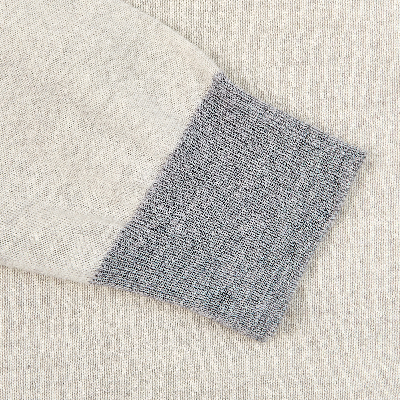 Canali Beige Grey Merino Wool College Sweater Cuff
