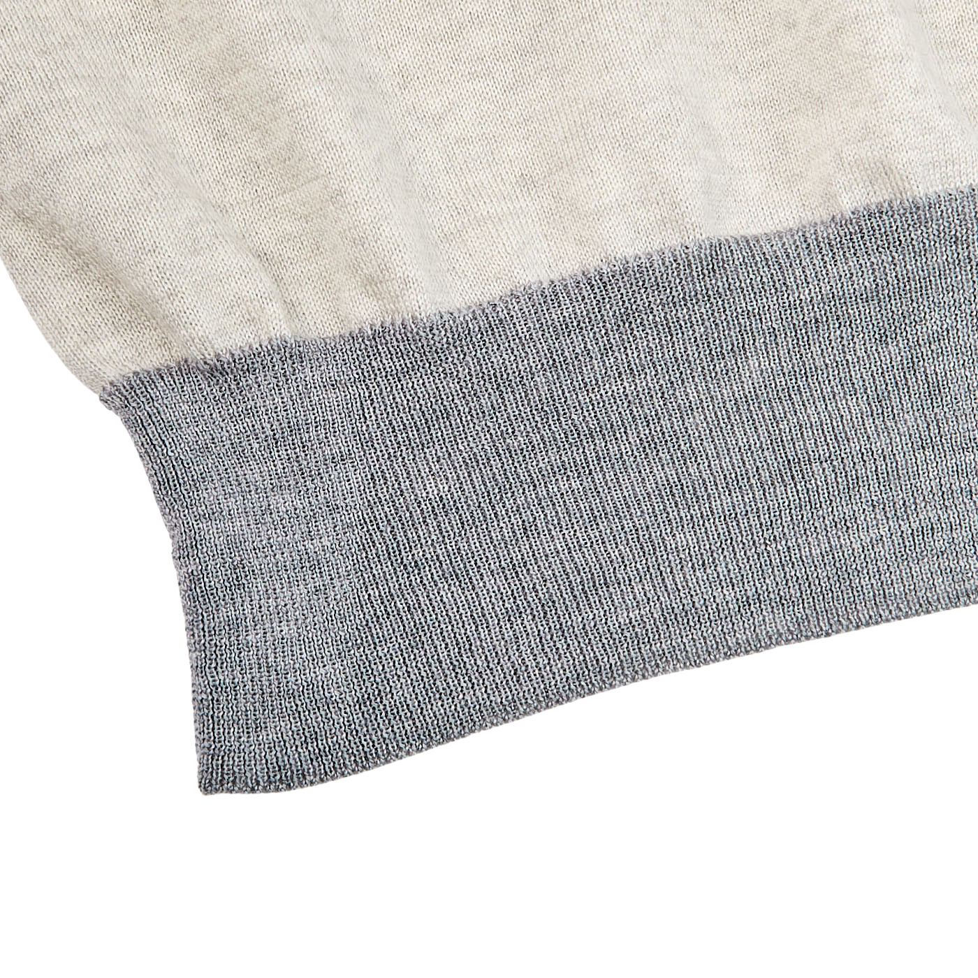 Canali Beige Grey Merino Wool College Sweater Edge