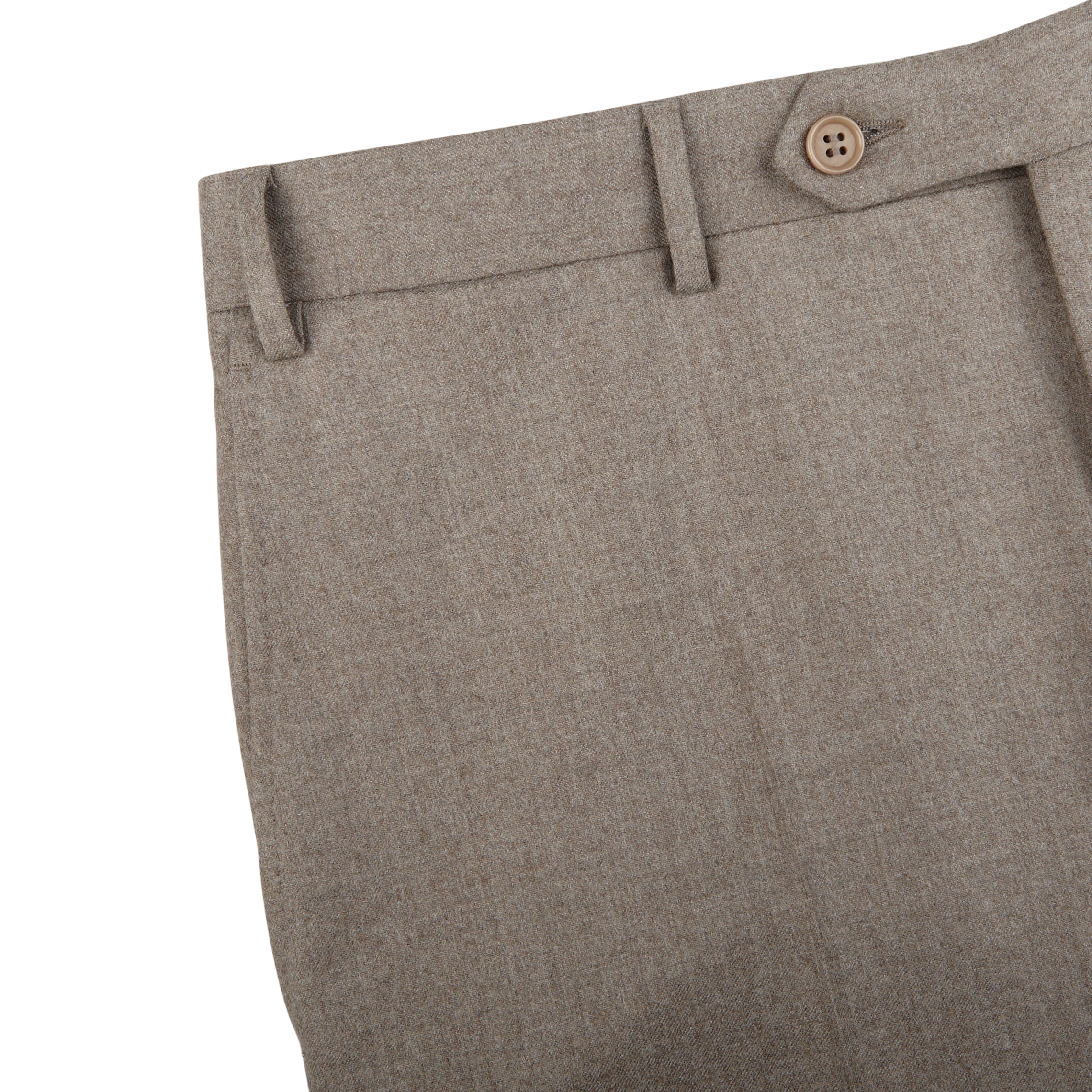 Canali  Light Grey Tropical Wool Flat Front Trousers – Baltzar