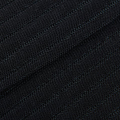 Canali Black Grey Ribbed Cotton Vanisee Socks Fabric