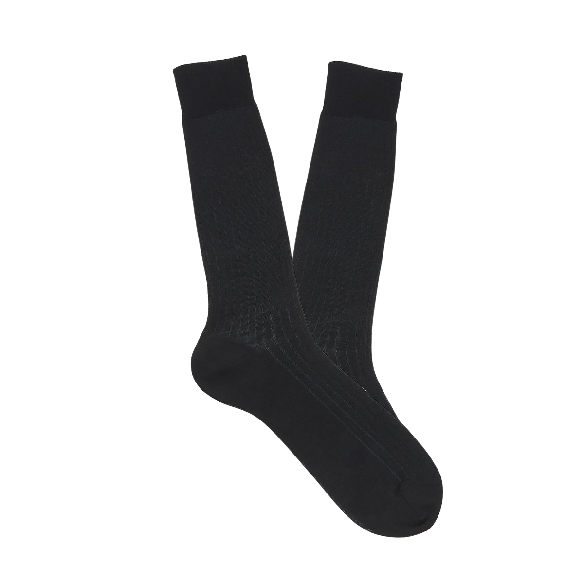 Canali Black Grey Ribbed Cotton Vanisee Socks Feature