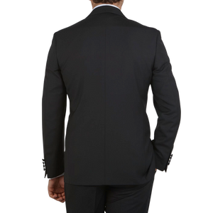 Canali Black Wool Peak Lapel Tuxedo Suit Back1