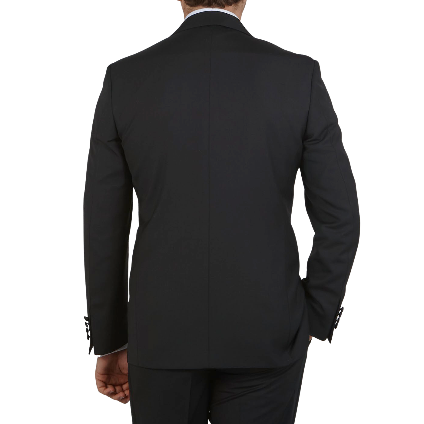 Canali Black Wool Peak Lapel Tuxedo Suit Back1
