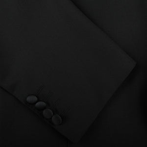 Canali Black Wool Peak Lapel Tuxedo Suit Cuff1