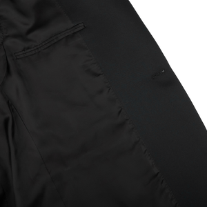 Canali Black Wool Peak Lapel Tuxedo Suit Inside