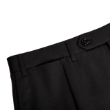 Canali Black Wool Single Pleat Trousers Edge