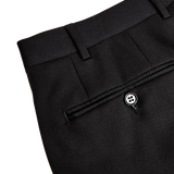 Canali Black Wool Single Pleat Trousers Pocket