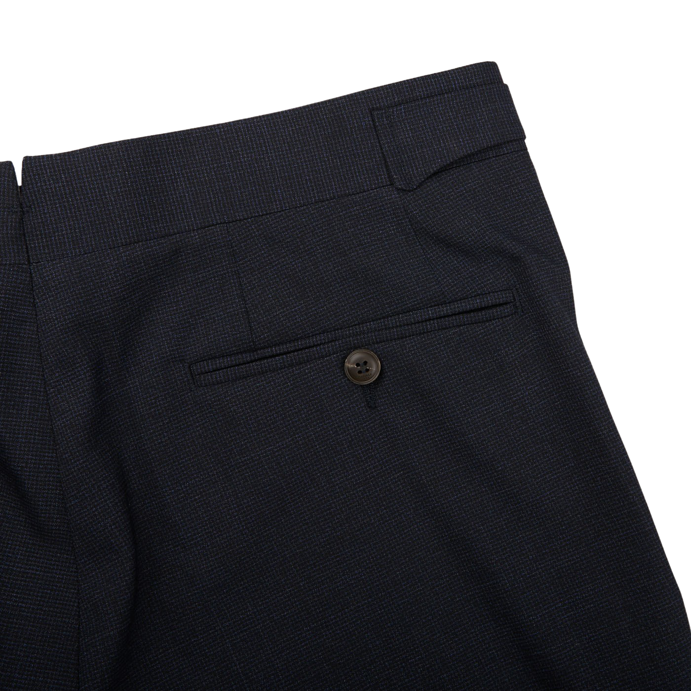 Canali Blue Melange Diagonal Wool Blend Trousers Pocket