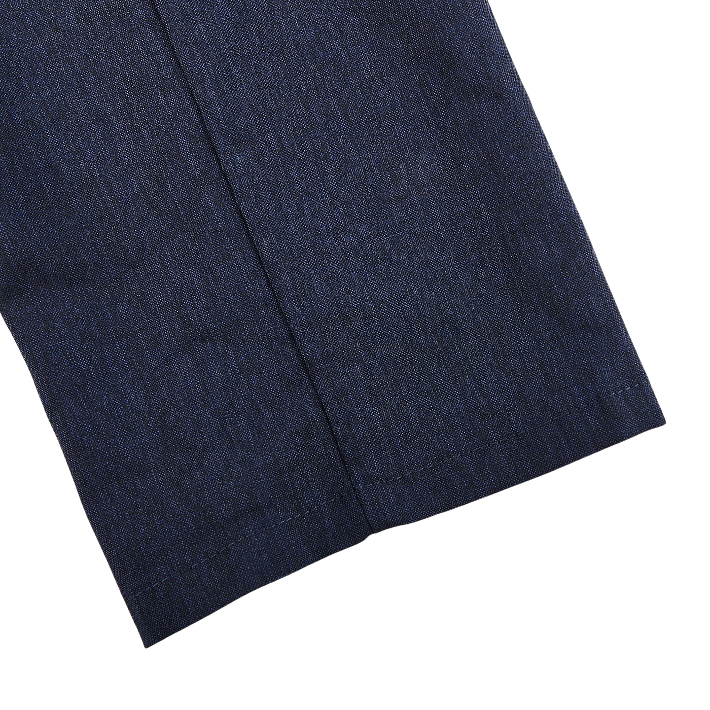 Canali Blue Melange Washable Wool Trousers Cuff