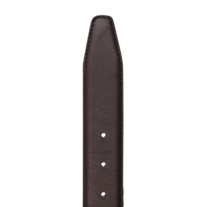 A soft and durable Brown Matt Calf Leather 35mm belt by Canali on a black background.