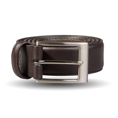 A timeless Canali Brown Matt Calf Leather 35mm Belt with a metal buckle.