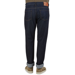 Canali Dark Indigo Cotton Stretch Jeans Back