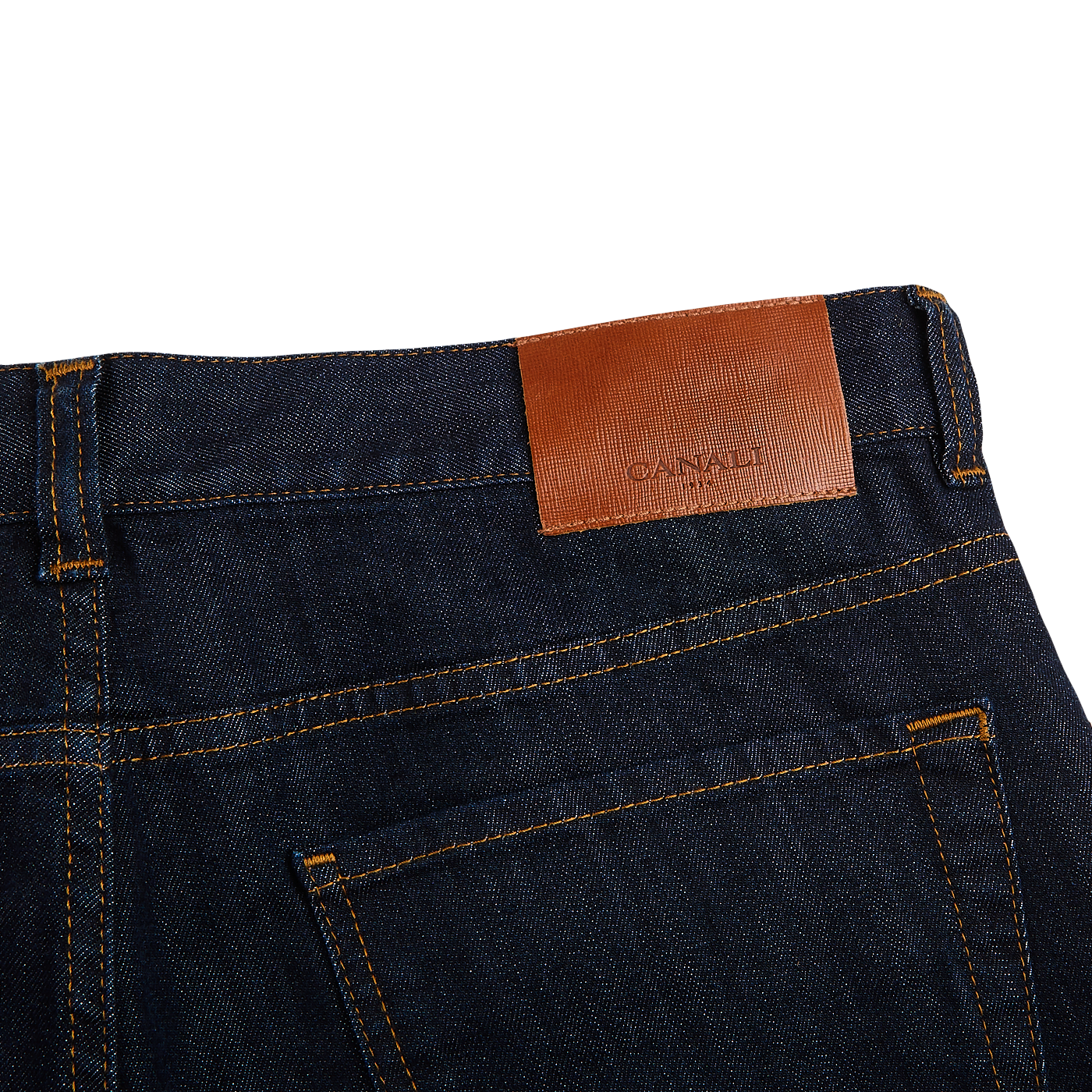 Canali Dark Indigo Cotton Stretch Jeans Tag