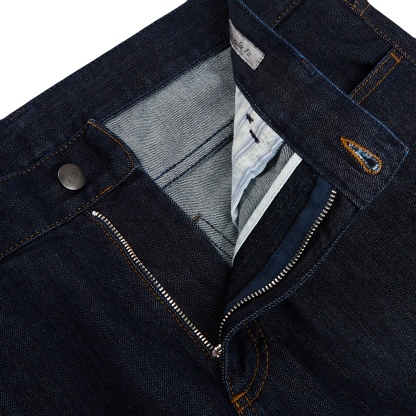 Canali Dark Indigo Cotton Stretch Jeans Zipper