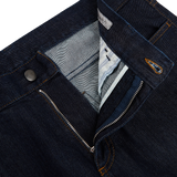 Canali Dark Indigo Cotton Stretch Jeans Zipper