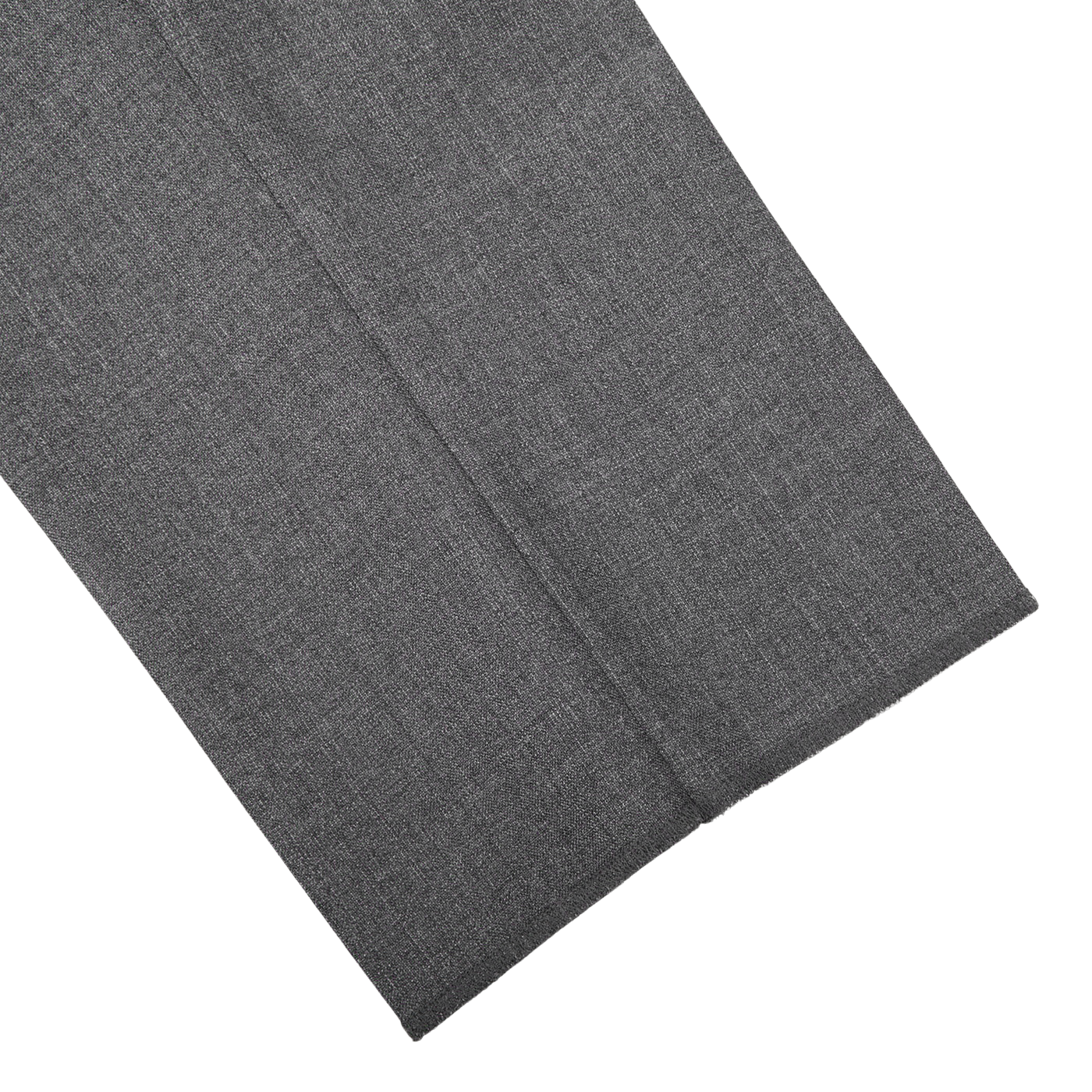 Canali Grey Melange Diagonal Wool Trousers Cuff