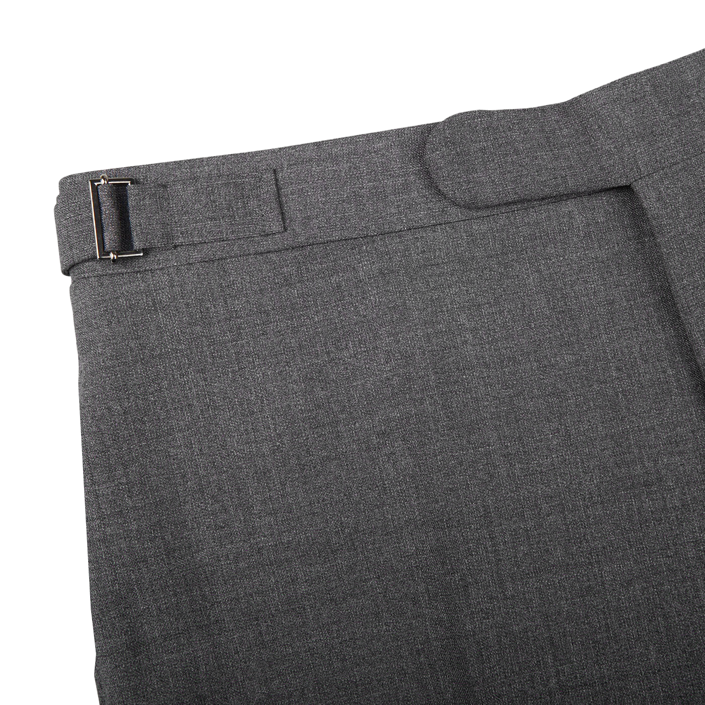 Canali Grey Melange Diagonal Wool Trousers Edge