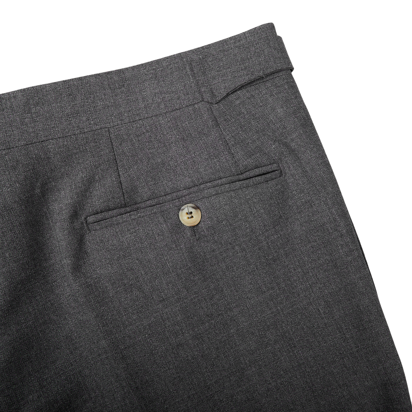 Canali Grey Melange Diagonal Wool Trousers Pocket
