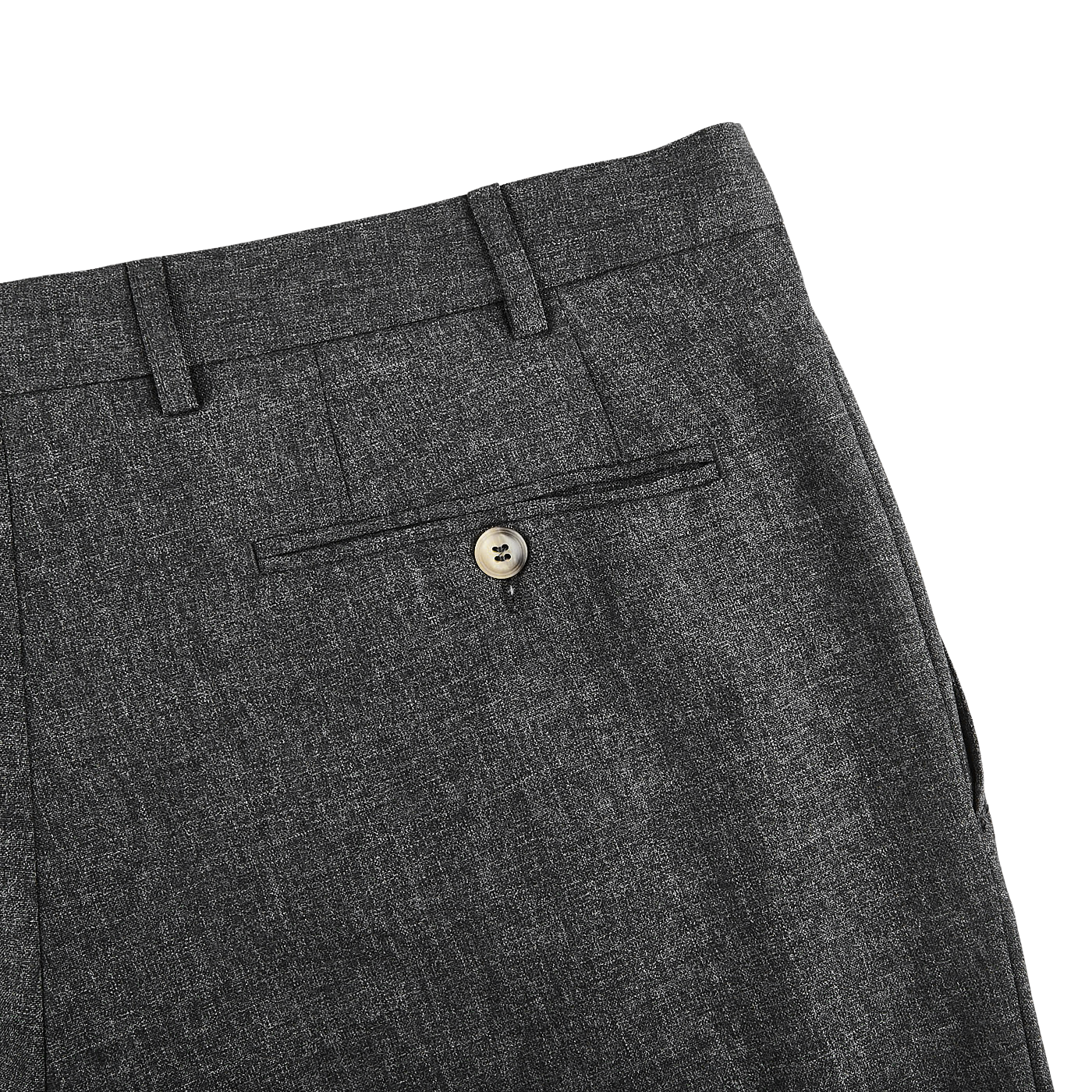 Canali Grey Melange Washable Wool Trousers Pocket