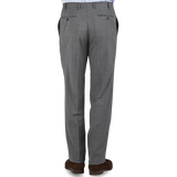 Canali Grey Wool Stretch Flat Front Trousers Back