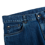 Canali Light Blue Cotton Stretch Jeans Edge
