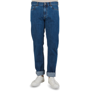 Canali Light Blue Cotton Stretch Jeans Front (kopia)