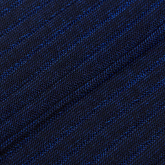 Canali Navy Blue Ribbed Cotton Vanisee Socks Fabric