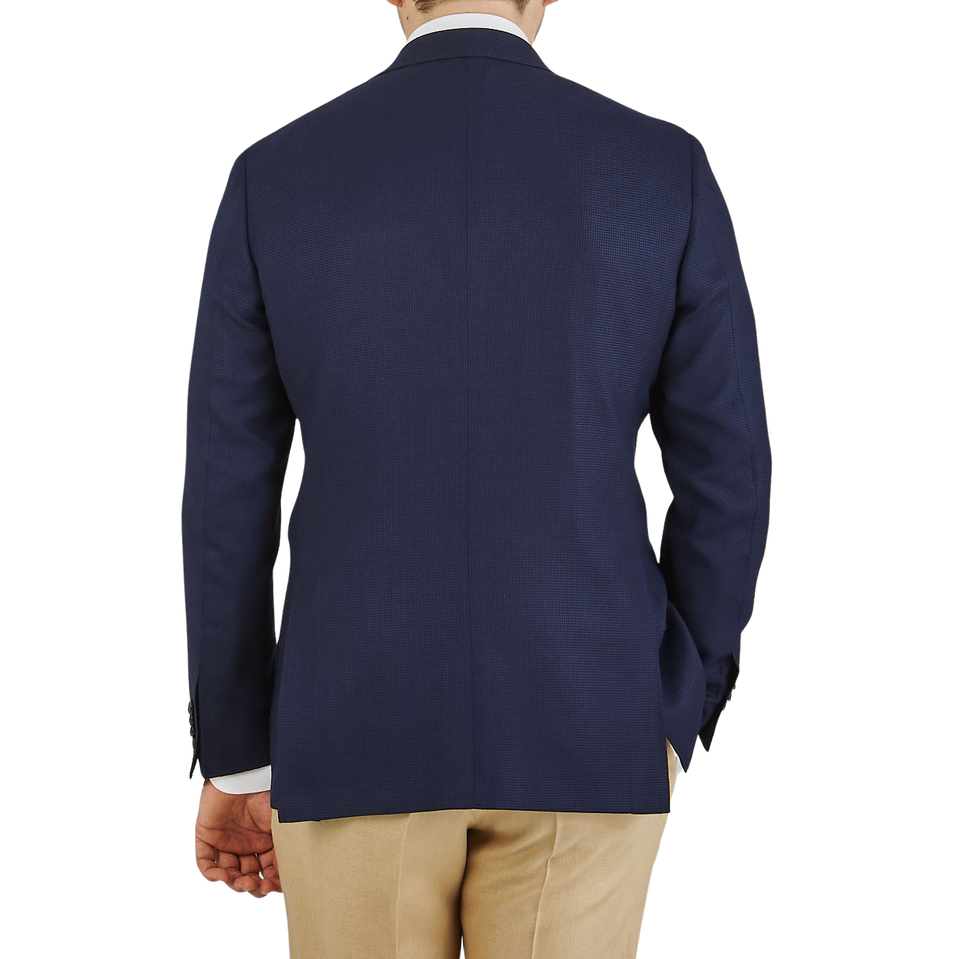 Canali Navy Blue Wool Kei Unlined Blazer Back