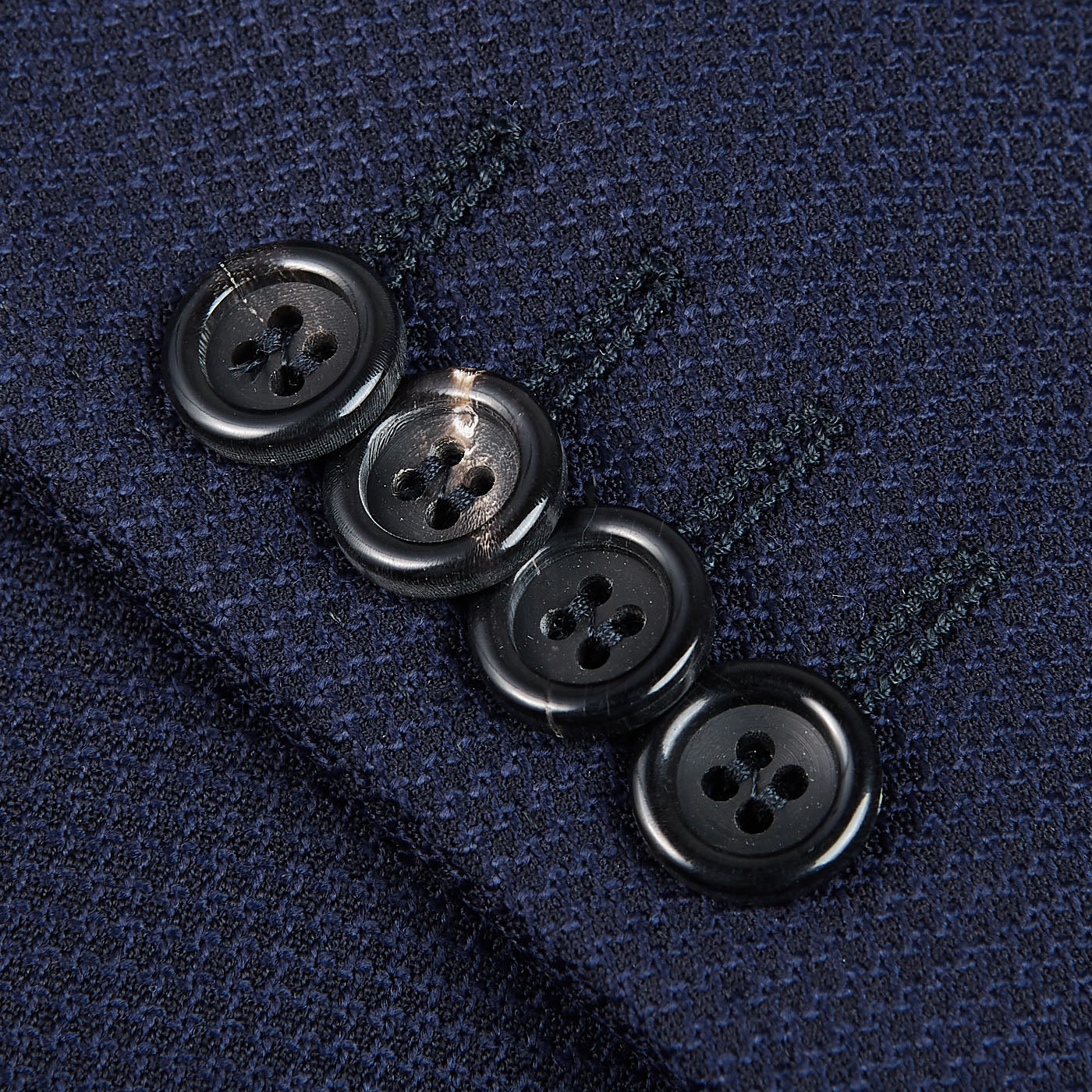 Canali Navy Blue Wool Kei Unlined Blazer Buttons