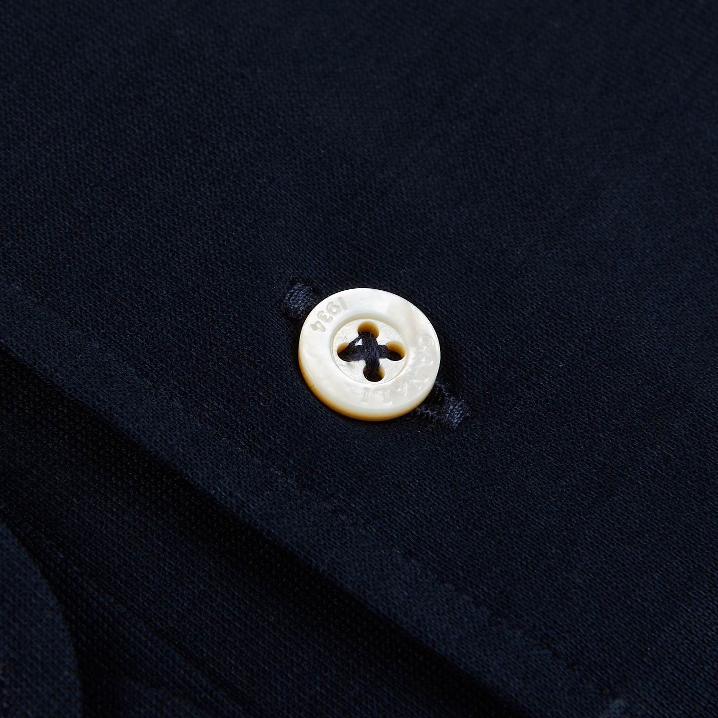 Canali Navy Cotton Jersey Casual Shirt Button