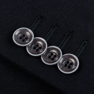 Canali Navy Cotton Jersey Unconstructed Blazer Cuff Button