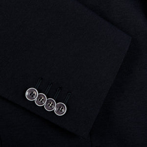 Canali Navy Cotton Jersey Unconstructed Blazer Cuff