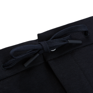 Canali Navy Cotton Stretch Drawstring Casual Trousers Draw String