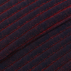 Canali Navy Red Ribbed Cotton Vanisee Socks Fabric