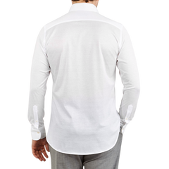 Canali White Cotton Jersey Casual Shirt Back