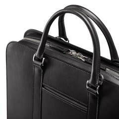 Carl Friedrik Black Vachetta Leather Pailissy Briefcase Detail