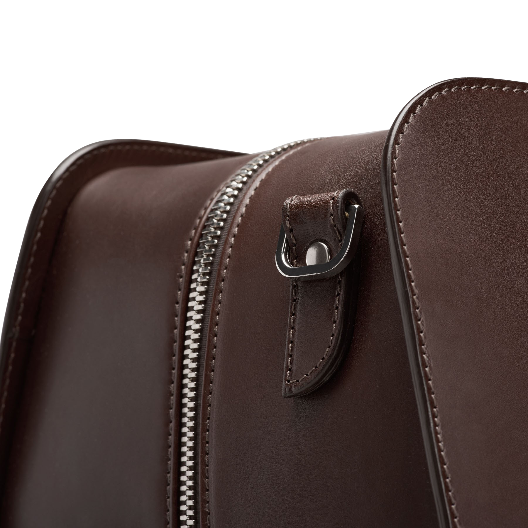 Carl Friedrik Chocolate Vachetta Leather Pailissy Weekend Bag Detail