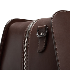 Carl Friedrik Chocolate Vachetta Leather Pailissy Weekend Bag Detail